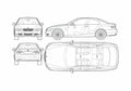 Blueprint BMW 3 Series E92 Coupe 2006 A4 Photo Print