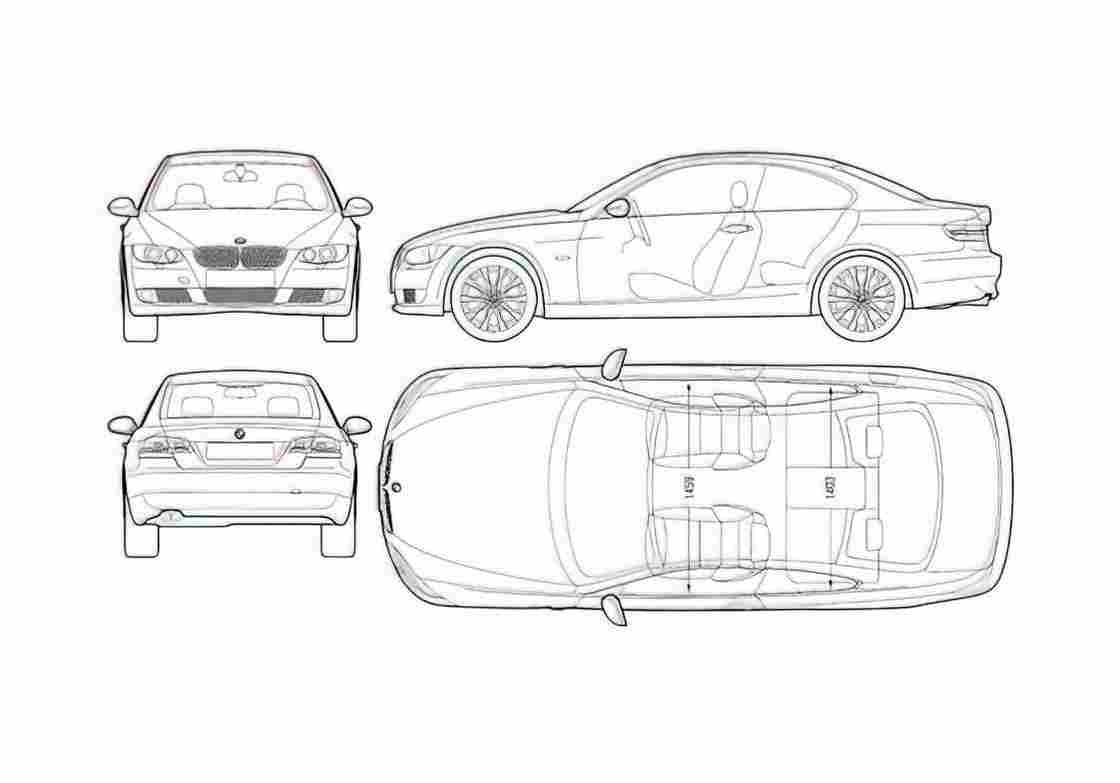 Blueprint BMW 3 Series E92 Coupe 2006 A4 Photo Print