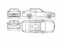 Blueprint BMW 3 Series E92 Coupe 2009 A4 Photo Print