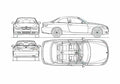 Blueprint BMW 3 Series E93 Cabriolet 2009 A4 Photo Print