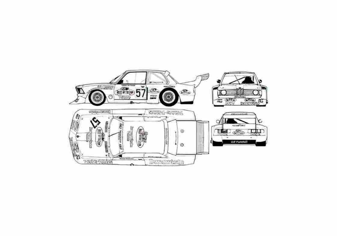 Blueprint BMW 320 Group 4 Coupe 01 A4 Photo Print