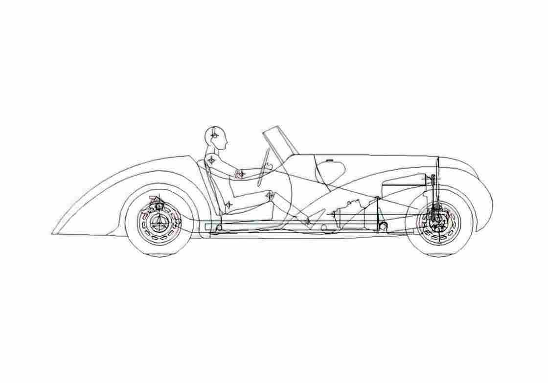 Blueprint BMW 328 Cabriolet 1936 A4 Photo Print