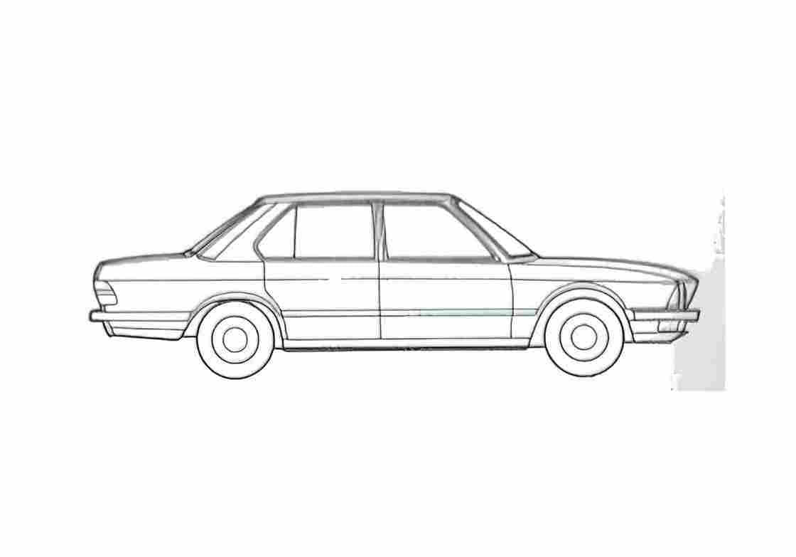 Blueprint BMW 5 Series E28 535i Sedan 1981 A4 Photo Print