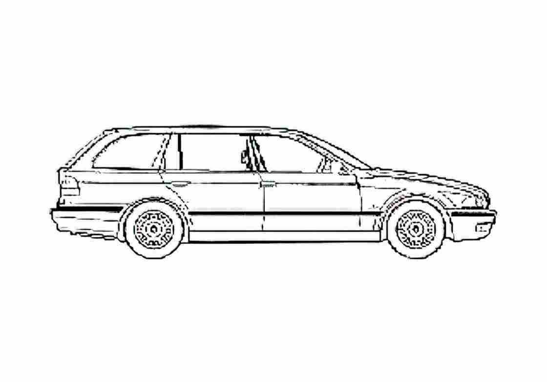 Blueprint BMW 5 Series E39 Touring Mk IV Wagon 1996 A4 Photo Print