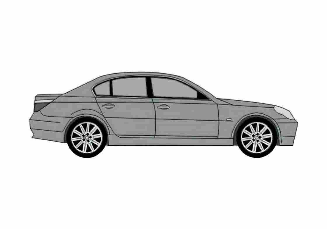 Blueprint BMW 5 Series E60 520i Sedan 2003 A4 Photo Print