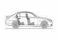 Blueprint BMW 5 Series E60 525d Sedan 2007 A4 Photo Print