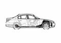 Blueprint BMW 5 Series E60 530i Sedan 2004 A4 Photo Print