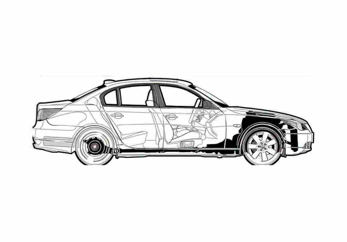 Blueprint BMW 5 Series E60 530i Sedan 2004 A4 Photo Print