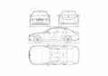 Blueprint BMW 5 Series E60 Sedan 2003 A4 Photo Print