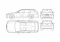 Blueprint BMW 5 Series E61 Touring Wagon 2003 A4 Photo Print