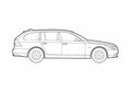 Blueprint BMW 5 Series E61 Touring Wagon 2009 A4 Photo Print