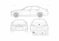 Blueprint BMW 5 Series F10 Sedan 2011 A4 Photo Print