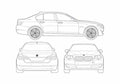 Blueprint BMW 5 Series F17 Sedan 2010 A4 Photo Print