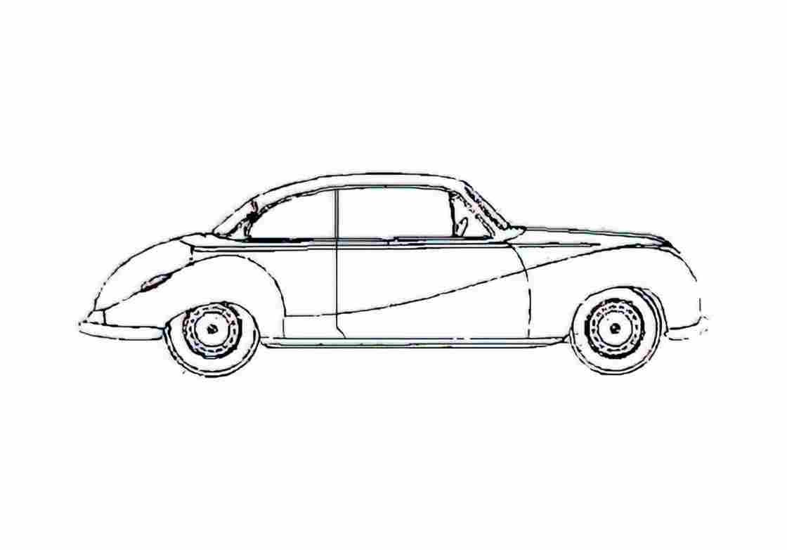Blueprint BMW 502 Coupe 1955 A4 Photo Print
