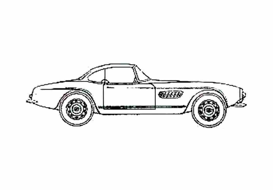 Blueprint BMW 507 TS Cabriolet 1957 A4 Photo Print