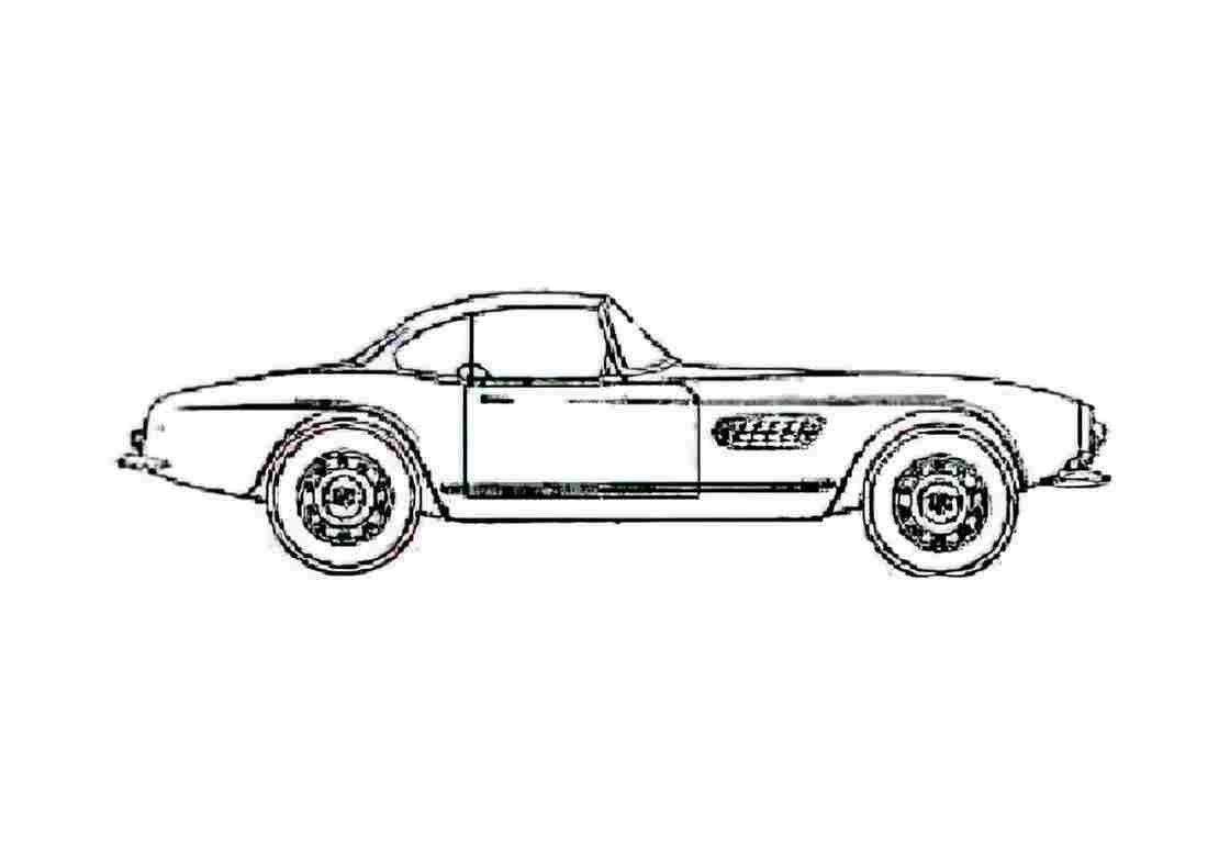 Blueprint BMW 507 TS Coupe 1957 A4 Photo Print