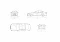 Blueprint BMW 520i 01 A4 Photo Print