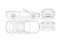 Blueprint BMW 6 Series Convertible Cabriolet 2011 A4 Photo Print