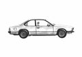 Blueprint BMW 6 Series E24 630 Coupe 1976 A4 Photo Print