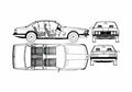 Blueprint BMW 6 Series E24 630CS Coupe 1976 A4 Photo Print