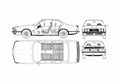 Blueprint BMW 6 Series E24 Coupe 1976 A4 Photo Print