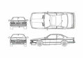 Blueprint BMW 6 Series E24 Hartge H6S Coupe 1982 A4 Photo Print