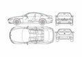Blueprint BMW 6 Series E63 Coupe 2004 A4 Photo Print