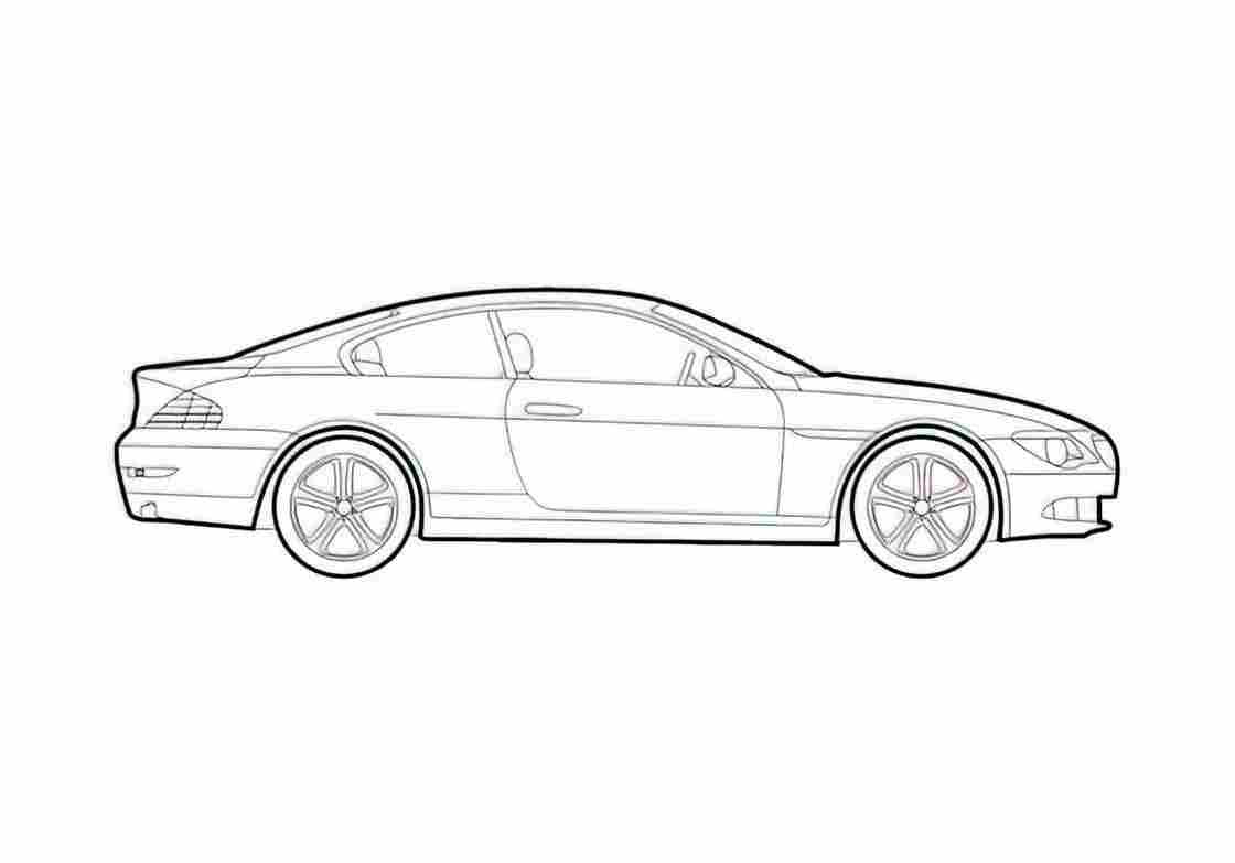 Blueprint BMW 6 Series E63 Coupe 2009 A4 Photo Print