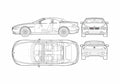Blueprint BMW 6 Series E64 Cabriolet 2004 A4 Photo Print