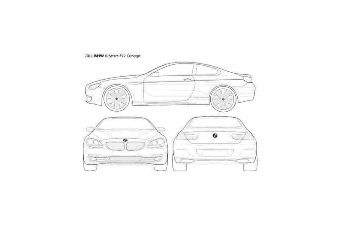 Blueprint BMW 6 Series F12 Concept Coupe 2011 01 A4 Photo Print