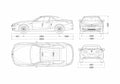 Blueprint BMW 6 series 650i Convertible Cabriolet 2011 A4 Photo Print