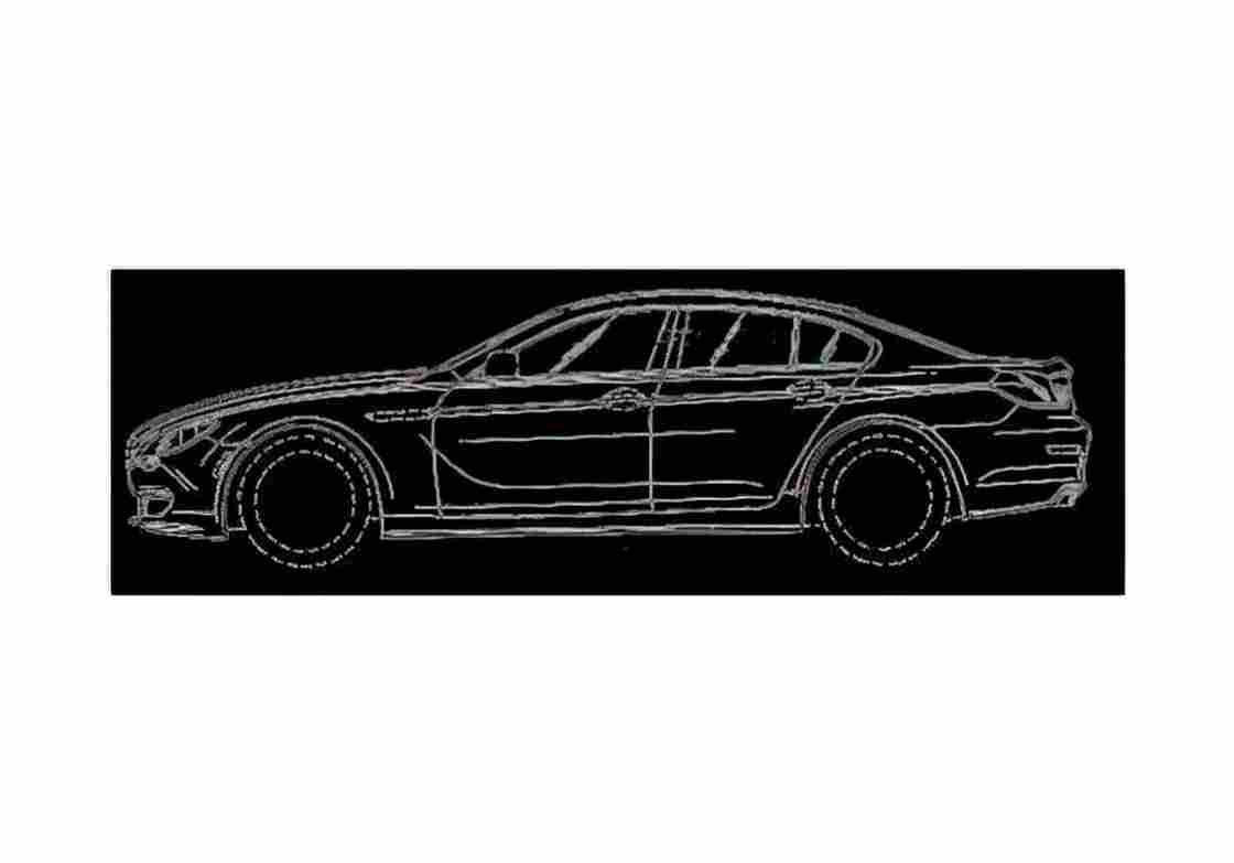 Blueprint BMW 6GT Sedan 2011 A4 Photo Print
