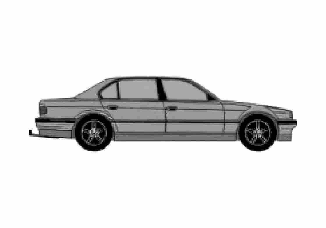 Blueprint BMW 7 Series E32 745i Sedan 1987 A4 Photo Print