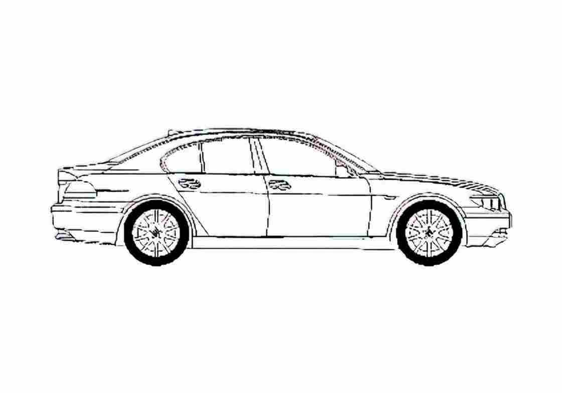 Blueprint BMW 7 Series E65 Mk IV Sedan 2004 A4 Photo Print