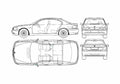 Blueprint BMW 7 Series E65 Sedan 2004 A4 Photo Print