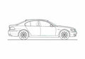 Blueprint BMW 7 Series E65 Sedan 2007 A4 Photo Print