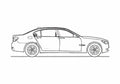 Blueprint BMW 7 Series F01 730d Sedan 2009 A4 Photo Print