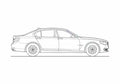 Blueprint BMW 7 Series F01 Sedan 2009 A4 Photo Print