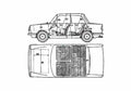 Blueprint BMW 700 LS Coupe 1961 A4 Photo Print