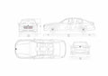 Blueprint BMW 730i 01 A4 Photo Print