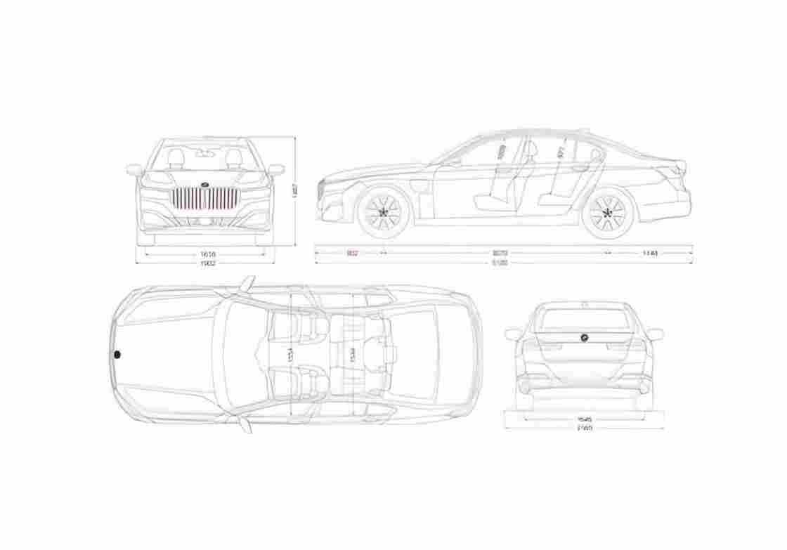 Blueprint BMW 730i 01 A4 Photo Print