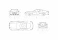 Blueprint BMW 840d xDrive Coupe 01 A4 Photo Print