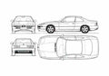 Blueprint BMW 850 E31 Coupe 1989 A4 Photo Print