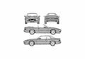 Blueprint BMW 850i Cabriolet 1989 01 A4 Photo Print
