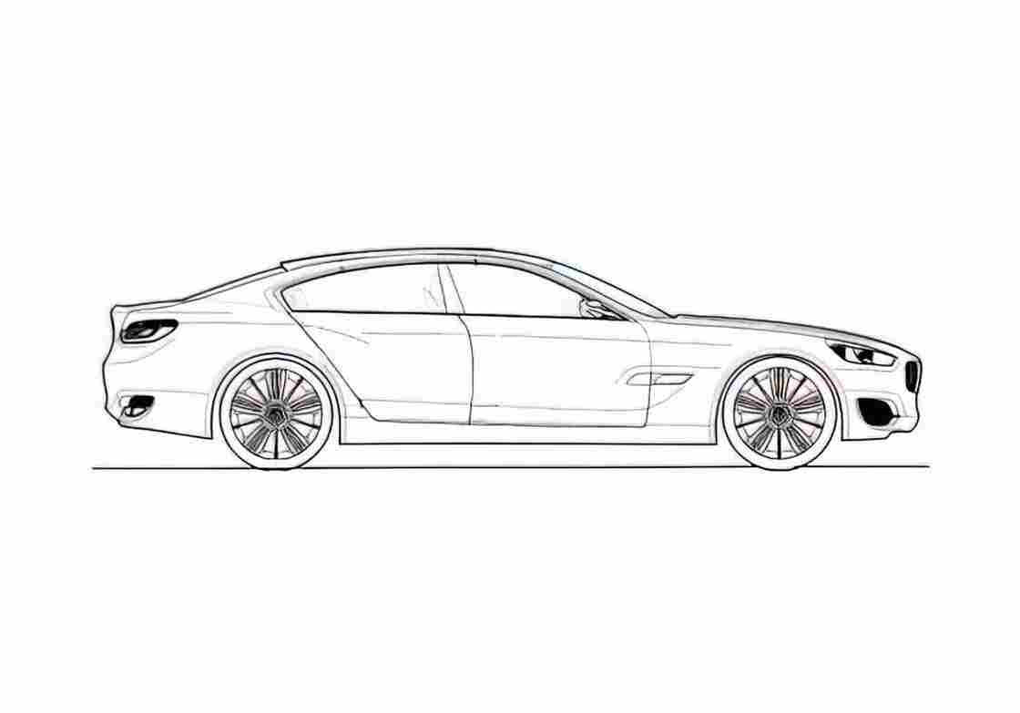 Blueprint BMW CS Concept Sedan 2008 A4 Photo Print