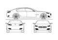 Blueprint BMW CS Concept Sedan 2009 A4 Photo Print