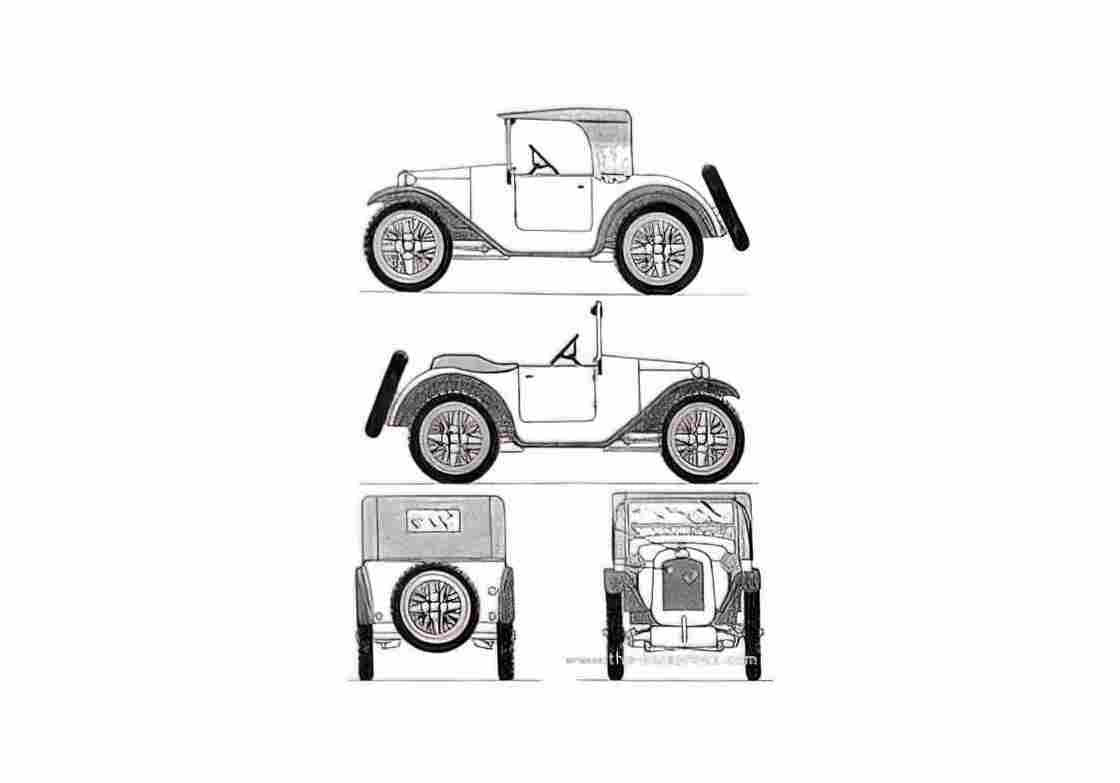 Blueprint BMW Dixi 3 15PS Cabriolet 1929 A4 Photo Print