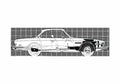 Blueprint BMW E9 3.0CS Coupe 1971 A4 Photo Print