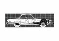Blueprint BMW E9 3.0CS Coupe 1973 A4 Photo Print