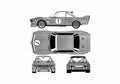 Blueprint BMW E9 3.0CSL Coupe 1973 A4 Photo Print